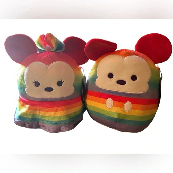 Disney Mickey & Minnie Pride Collection Squishmellow 8” Plush Set - Picture 1 of 6